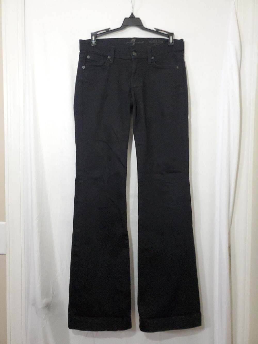 7 For All Mankind The Slim Trouser Black Jeans Size 26
